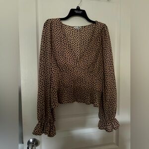 Cheetah Print Long Sleeve FashionNova Blouse